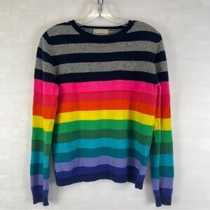 Jumper 1234 Cashmere Rainbow Stripe Sweater Womens Size 2 US 6 Crewneck Knit